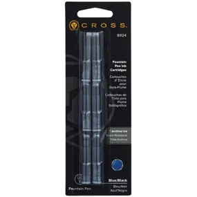 Cross Ink Cartridge - Fountain Pen Black and Blue Superior Writing, 6 Pieces | 8924