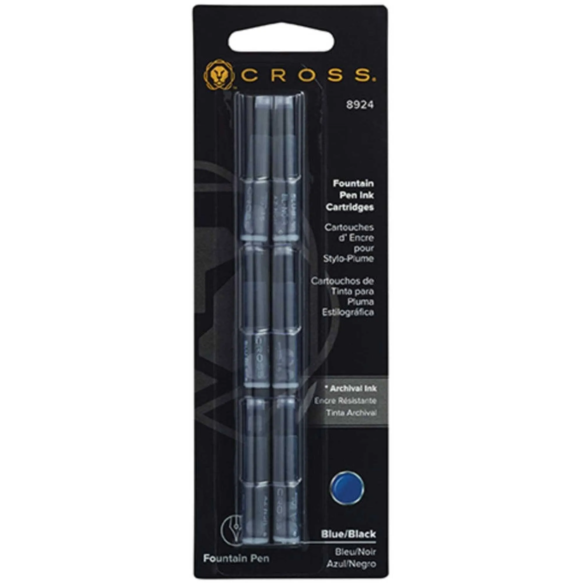 Cross Ink Cartridge - Fountain Pen Black and Blue Superior Writing, 6 Pieces | 8924