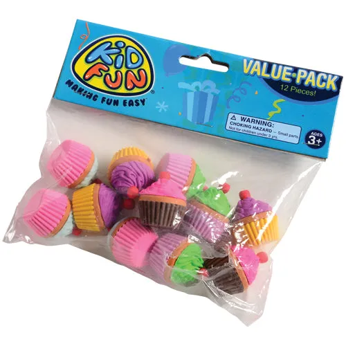 Cupcake Erasers Kids Stationery (One Dozen)