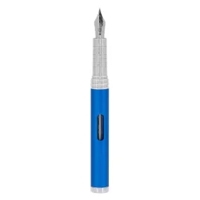 Diplomat Fountain Pen - Nexus Blue/Chrome Aluminum with Steel Fine Nib | D40503023