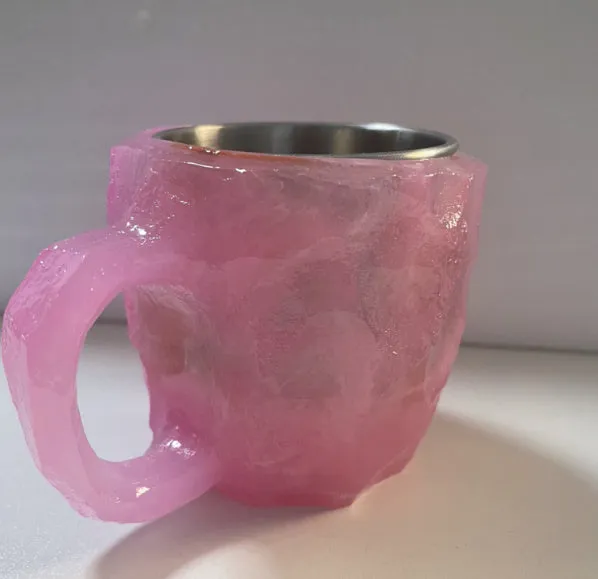 Elegant 400 ml Resin Mineral Cristal coffee Mug with handle- perfect for Christmas Gift, Home décor and Kitchen Use