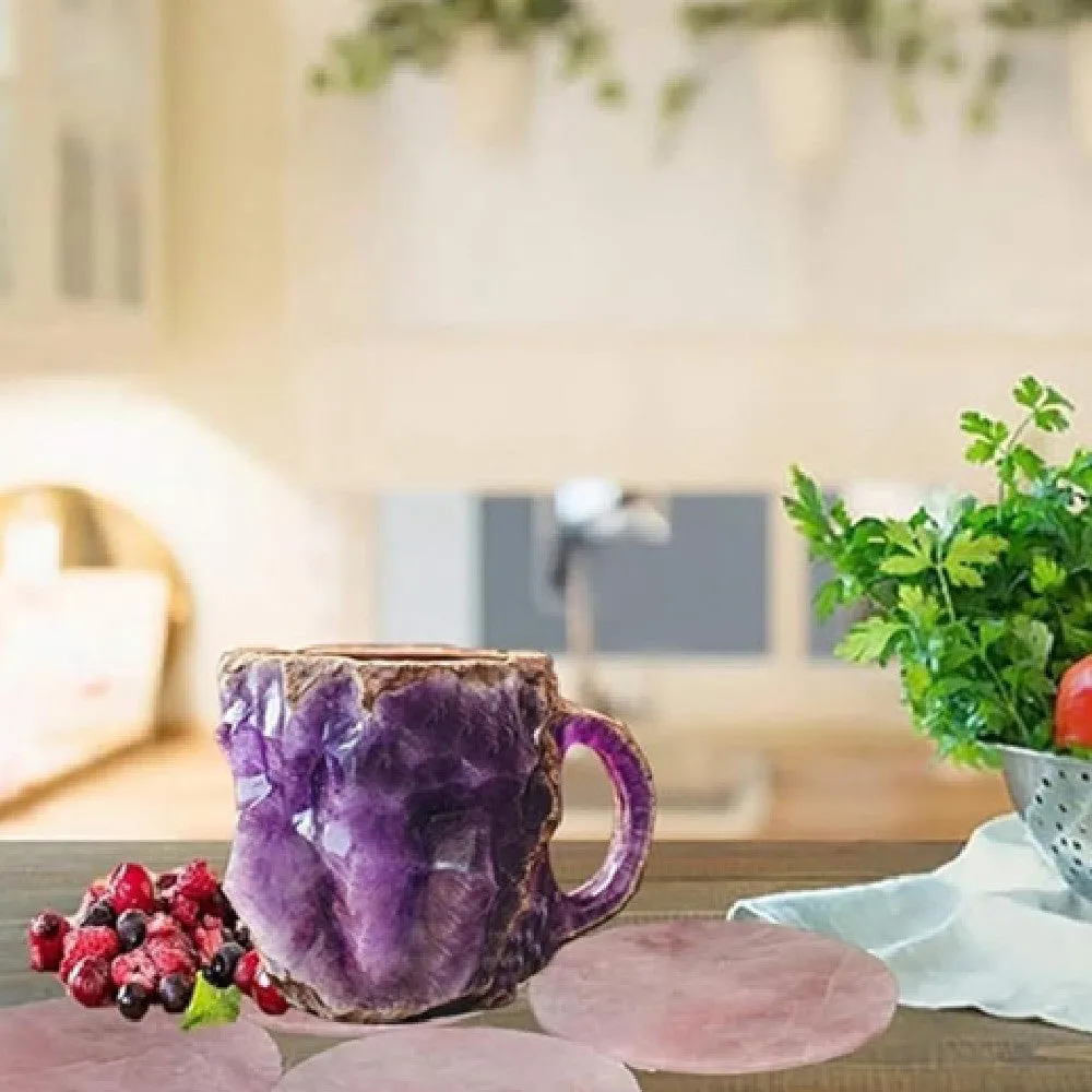 Elegant 400 ml Resin Mineral Cristal coffee Mug with handle- perfect for Christmas Gift, Home décor and Kitchen Use