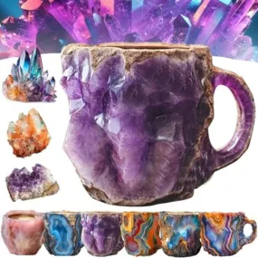 Elegant 400 ml Resin Mineral Cristal coffee Mug with handle- perfect for Christmas Gift, Home décor and Kitchen Use