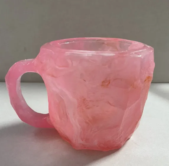 Elegant 400 ml Resin Mineral Cristal coffee Mug with handle- perfect for Christmas Gift, Home décor and Kitchen Use