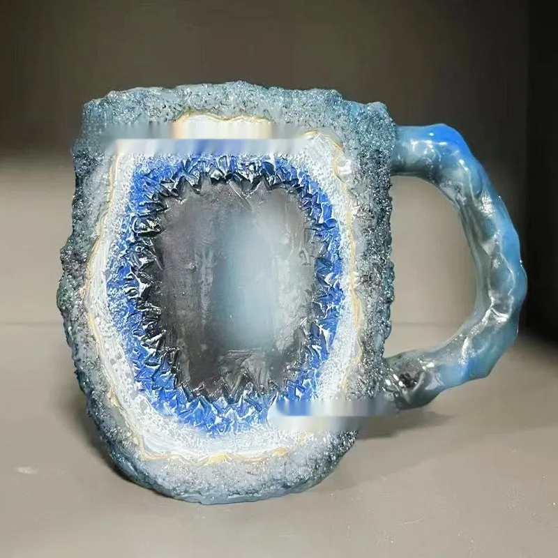 Elegant 400 ml Resin Mineral Cristal coffee Mug with handle- perfect for Christmas Gift, Home décor and Kitchen Use