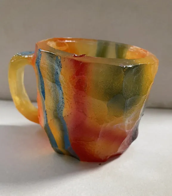 Elegant 400 ml Resin Mineral Cristal coffee Mug with handle- perfect for Christmas Gift, Home décor and Kitchen Use
