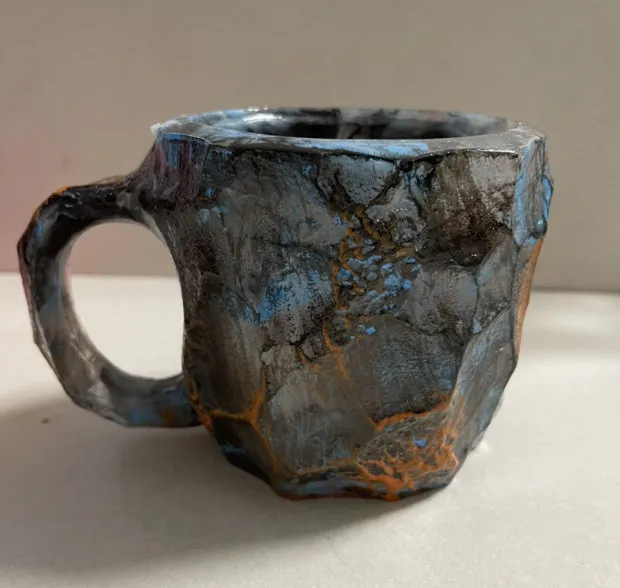 Elegant 400 ml Resin Mineral Cristal coffee Mug with handle- perfect for Christmas Gift, Home décor and Kitchen Use