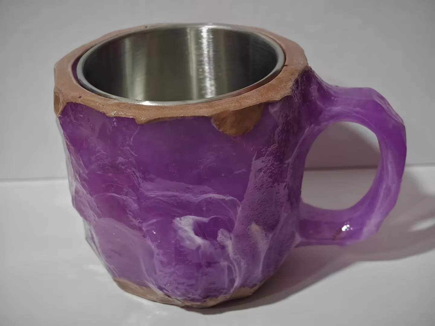 Elegant 400 ml Resin Mineral Cristal coffee Mug with handle- perfect for Christmas Gift, Home décor and Kitchen Use