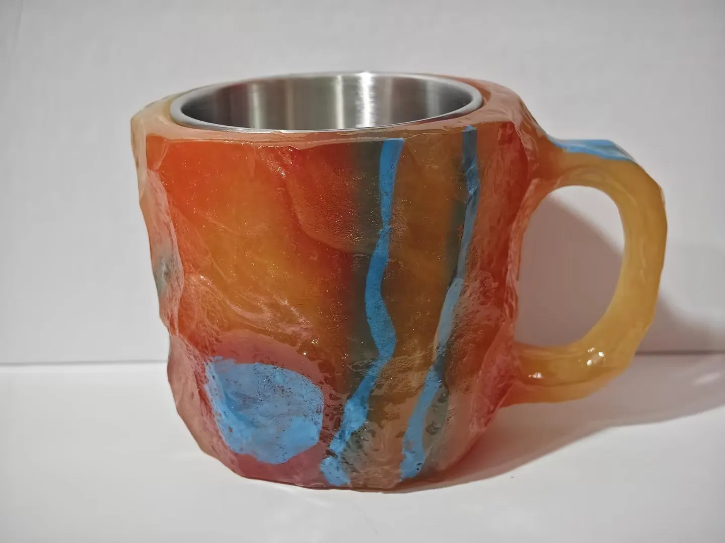 Elegant 400 ml Resin Mineral Cristal coffee Mug with handle- perfect for Christmas Gift, Home décor and Kitchen Use
