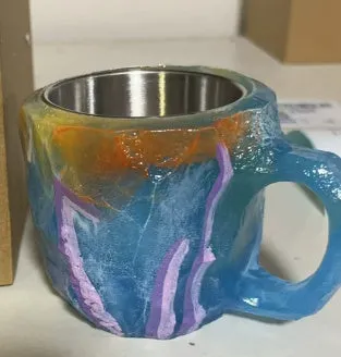 Elegant 400 ml Resin Mineral Cristal coffee Mug with handle- perfect for Christmas Gift, Home décor and Kitchen Use