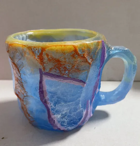 Elegant 400 ml Resin Mineral Cristal coffee Mug with handle- perfect for Christmas Gift, Home décor and Kitchen Use
