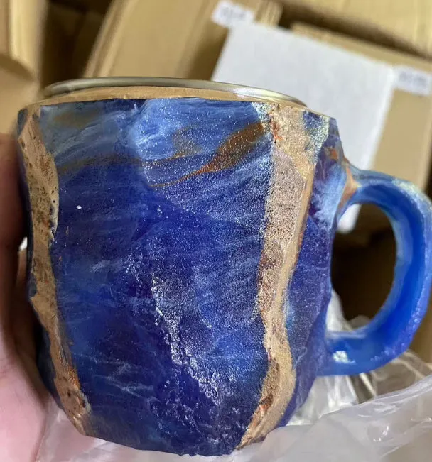 Elegant 400 ml Resin Mineral Cristal coffee Mug with handle- perfect for Christmas Gift, Home décor and Kitchen Use