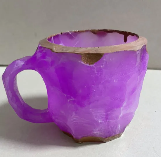 Elegant 400 ml Resin Mineral Cristal coffee Mug with handle- perfect for Christmas Gift, Home décor and Kitchen Use