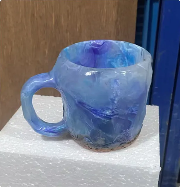 Elegant 400 ml Resin Mineral Cristal coffee Mug with handle- perfect for Christmas Gift, Home décor and Kitchen Use