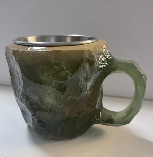Elegant 400 ml Resin Mineral Cristal coffee Mug with handle- perfect for Christmas Gift, Home décor and Kitchen Use