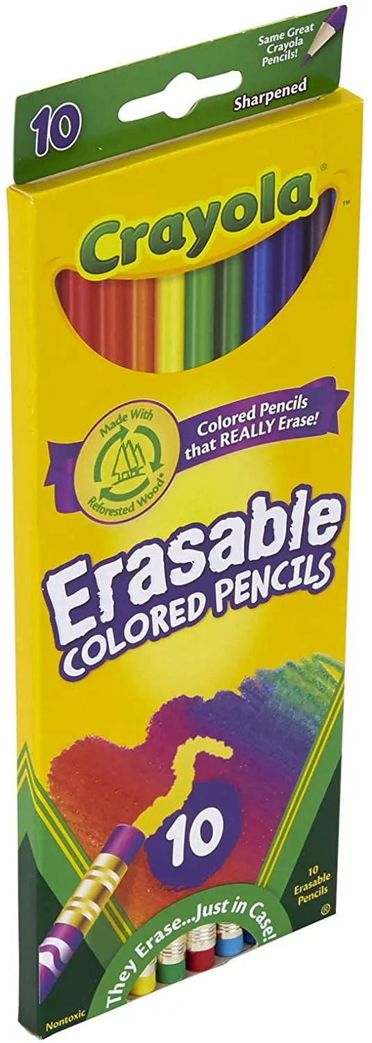 Erasable Colored Pencils, 10 Count
