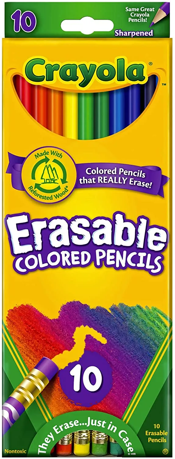 Erasable Colored Pencils, 10 Count