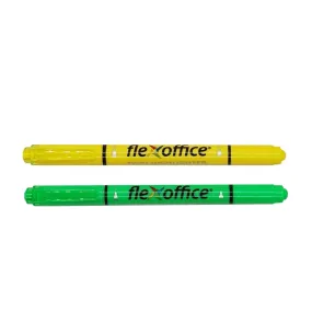 Grabbit Flexoffice Dual Tip Highlighters - Green & Yellow