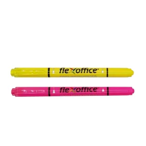 Grabbit Flexoffice Dual Tip Highlighters - Pink & Yellow