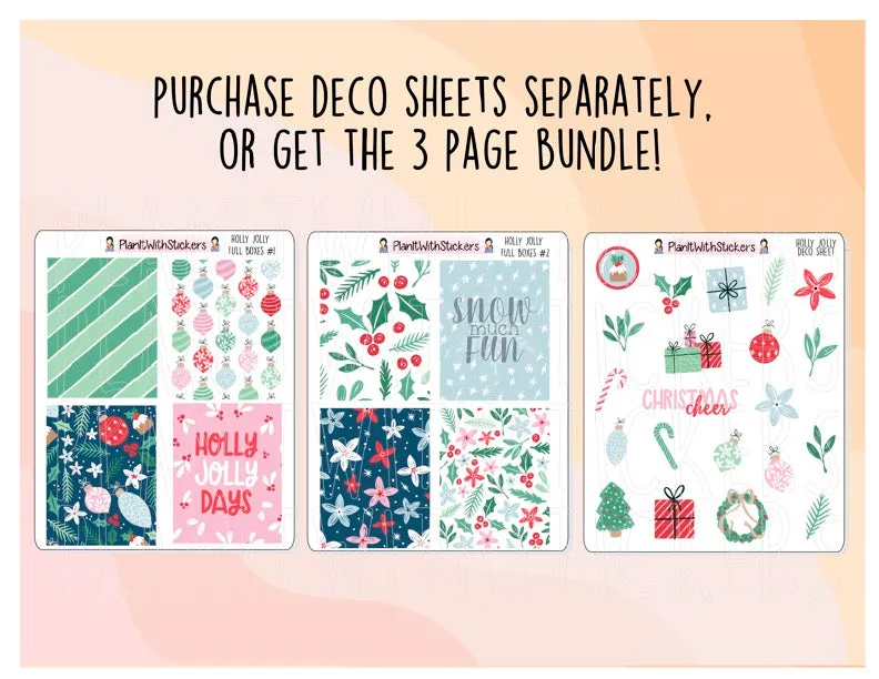 Holly Jolly Doodle/Scallop Quarter Box Stickers