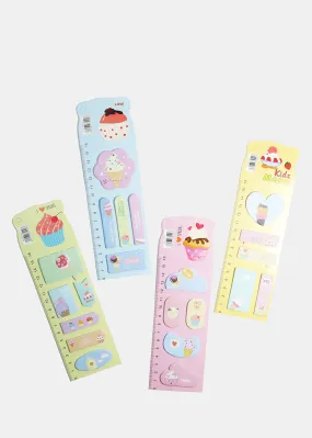 Ice Cream Print Sticky Notes & Ruler