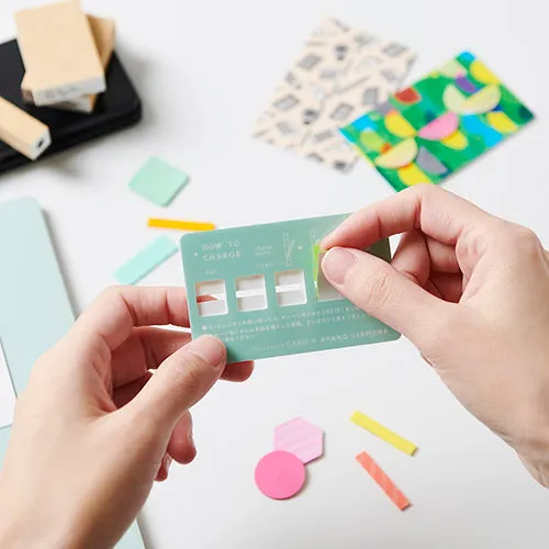 Kanmido Cocofusen x Ayano Usamura A gentle flower that blooms in indigo dye SH Sticky Notes with Refillable Card Cases