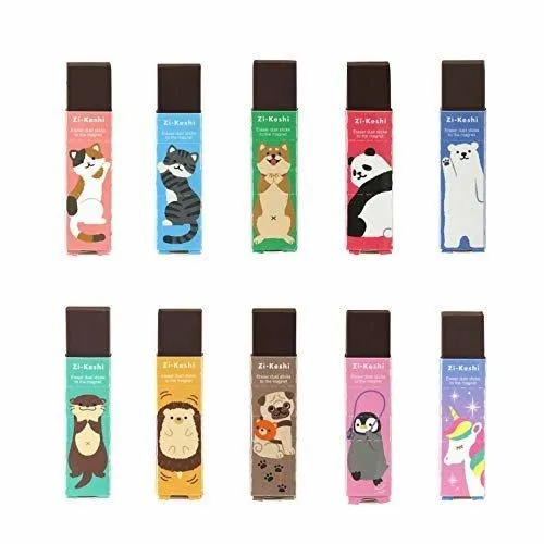 KUTSUWA RE040 Cute Animal Cat Dog Bear Hedgehog Unicorn Penguin Series Part 2 Magnetic Eraser Wipe