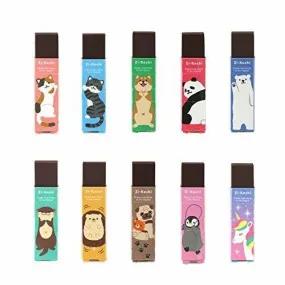 KUTSUWA RE040 Cute Animal Cat Dog Bear Hedgehog Unicorn Penguin Series Part 2 Magnetic Eraser Wipe