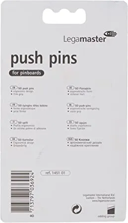 LEGAMASTER PUSH-PINS 50 PIECES BLACK 7-145101