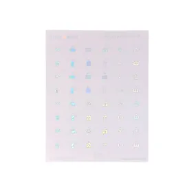 Light Purple Moon Kitty Basic Icon (silver holographic foil)