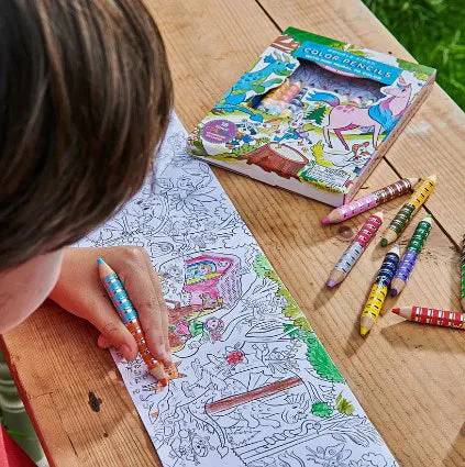 Magical Creatures Double-Sided Colored Pencils with Mini Mural