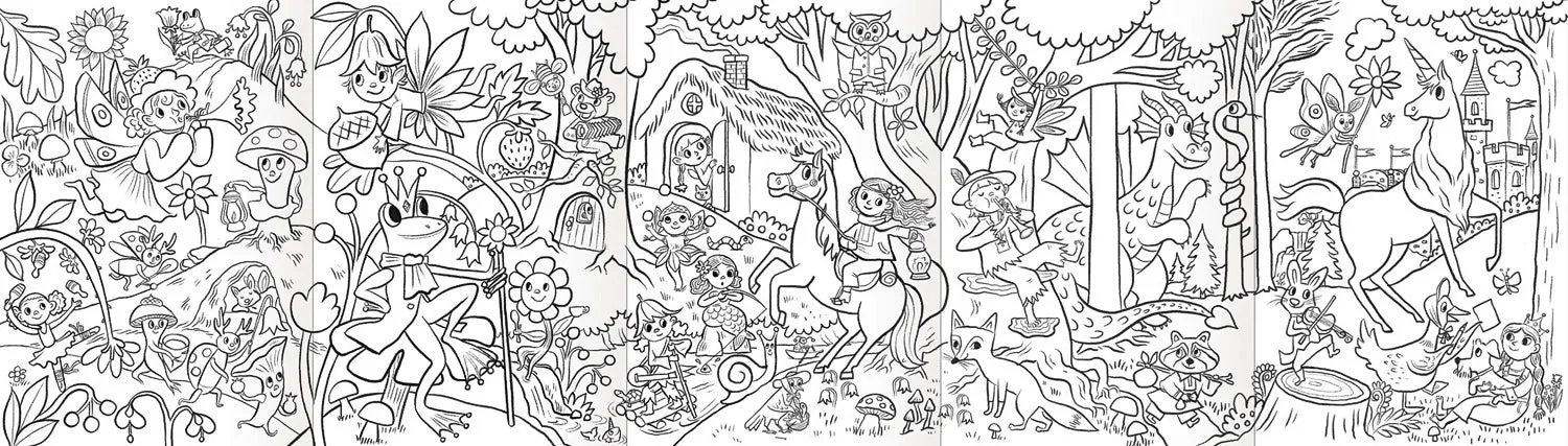 Magical Creatures Double-Sided Colored Pencils with Mini Mural
