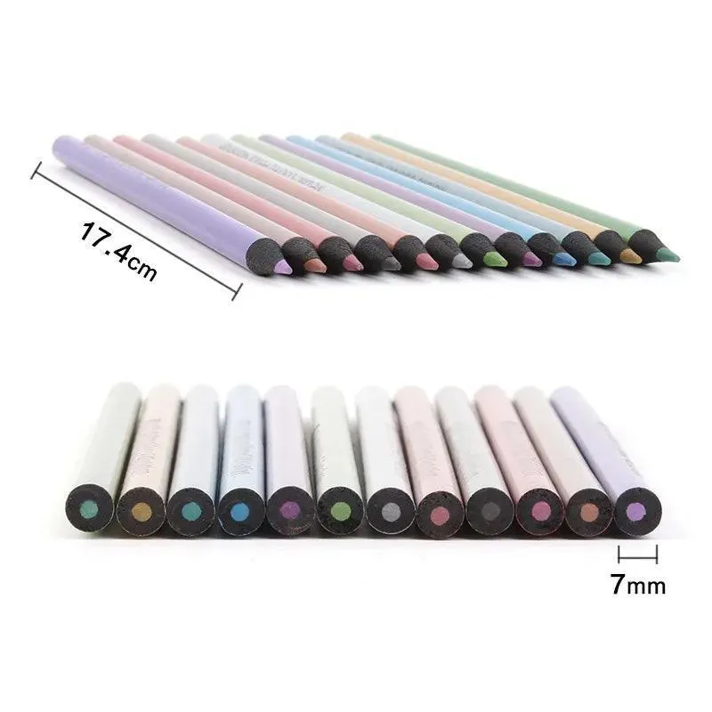 Metallic Artistic Pencils Set: 12 Vivid Shades for Creative Work