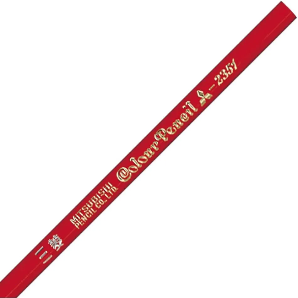 Mitsubishi Colored Pencils Vermilion Color 12 Pieces
