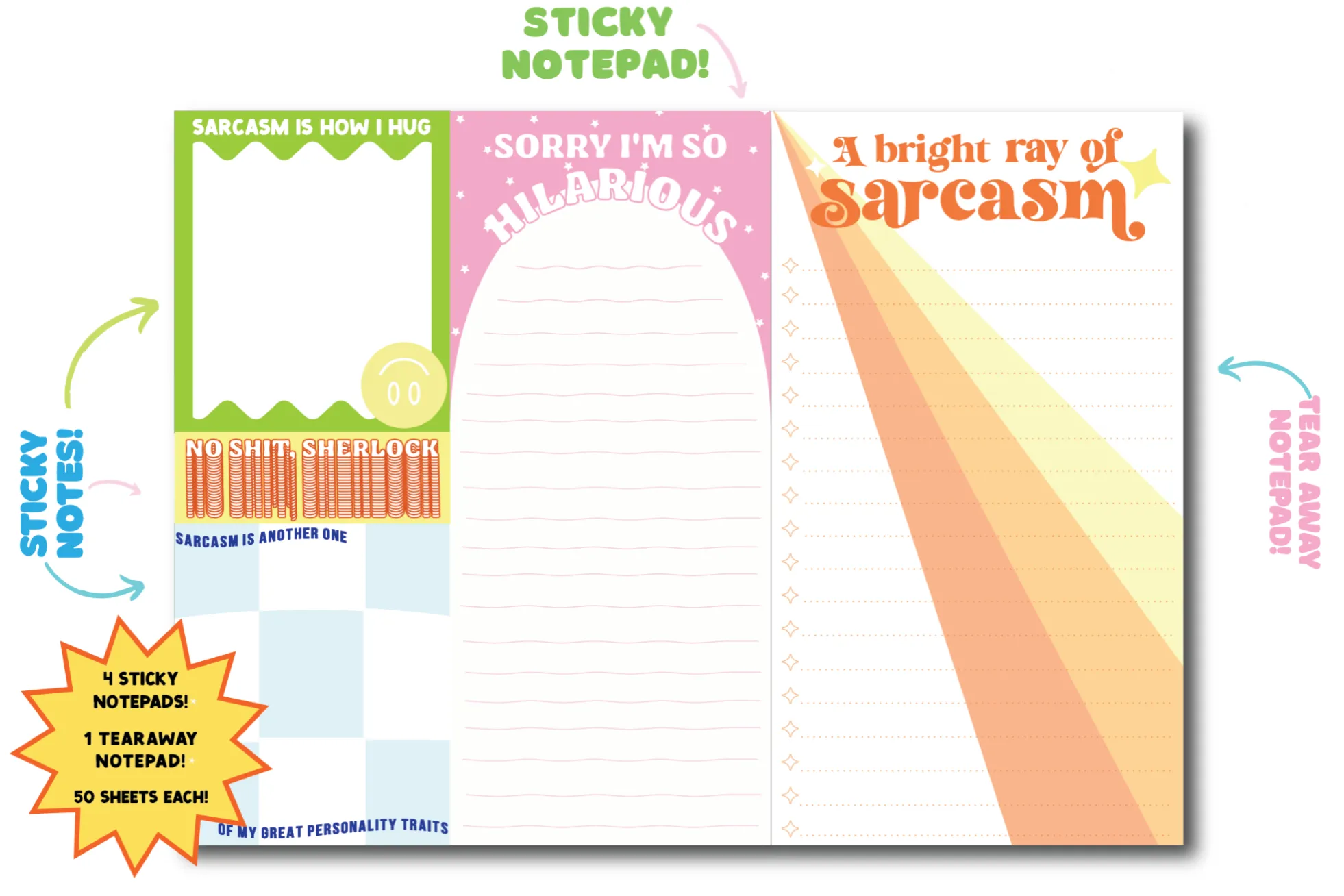 Mixed Size Notepad Set - Sarcasm