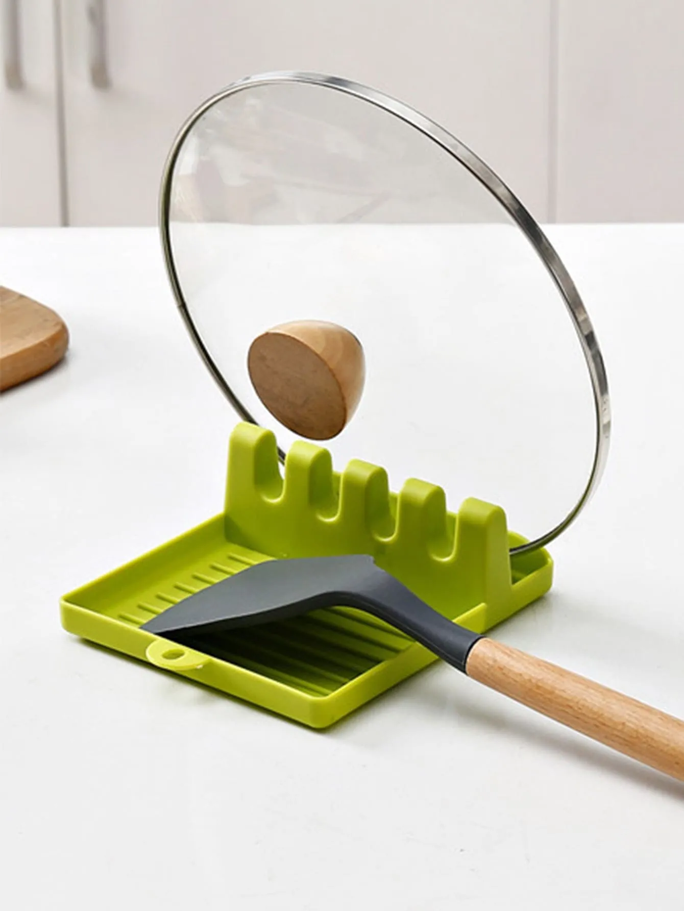Multi-functional Silicone Pot Cover, Spoon & Spatula Rest Holder