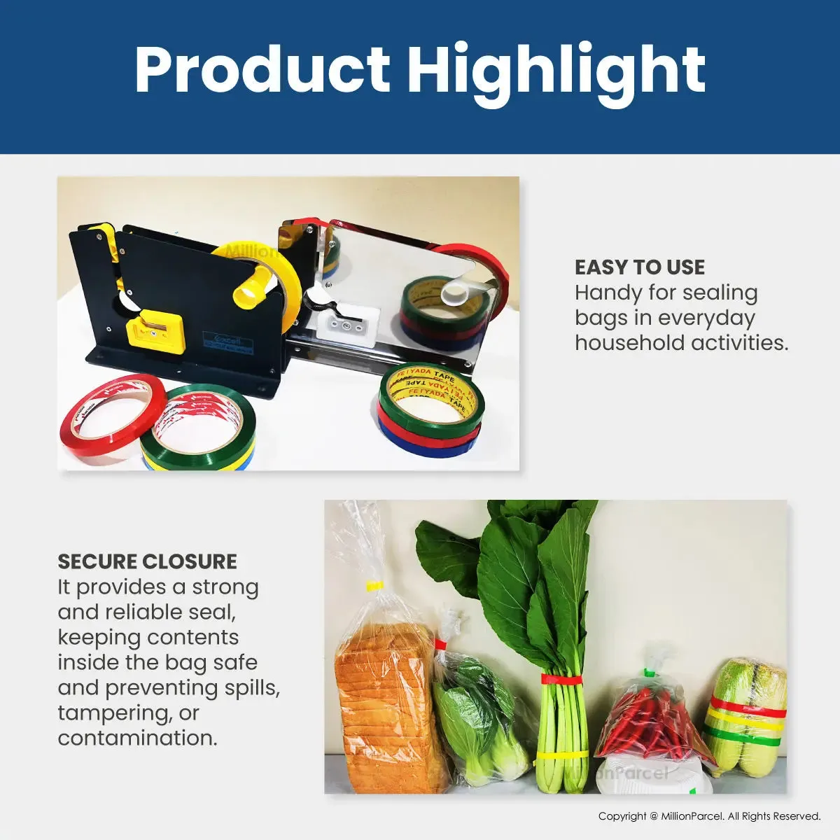 NICHIBAN Plastic Bag Sealer Tape | Bakery Tape