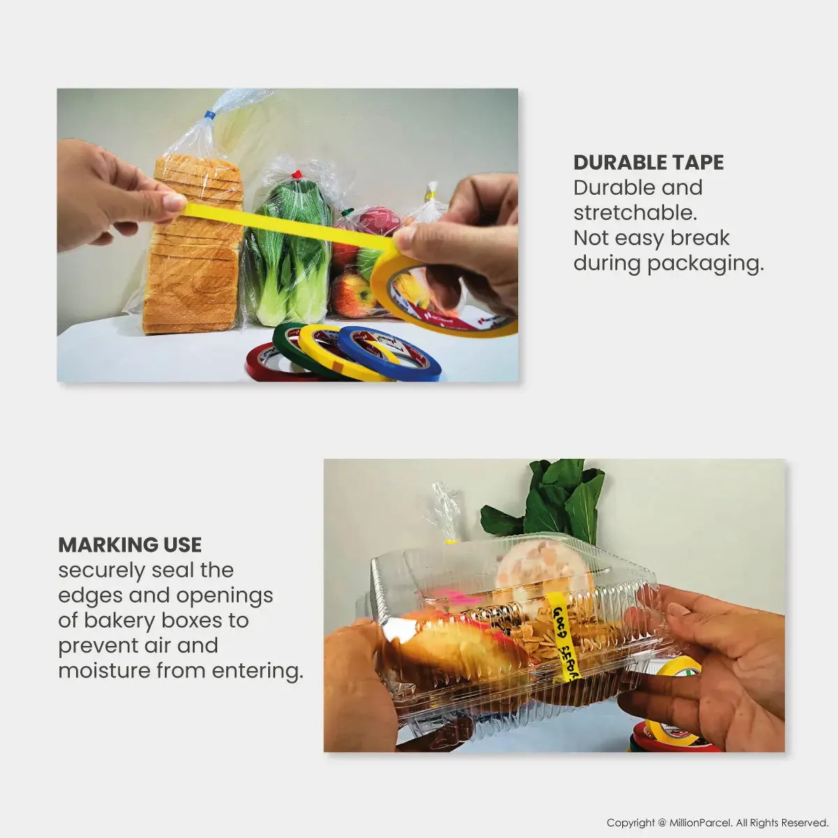 NICHIBAN Plastic Bag Sealer Tape | Bakery Tape