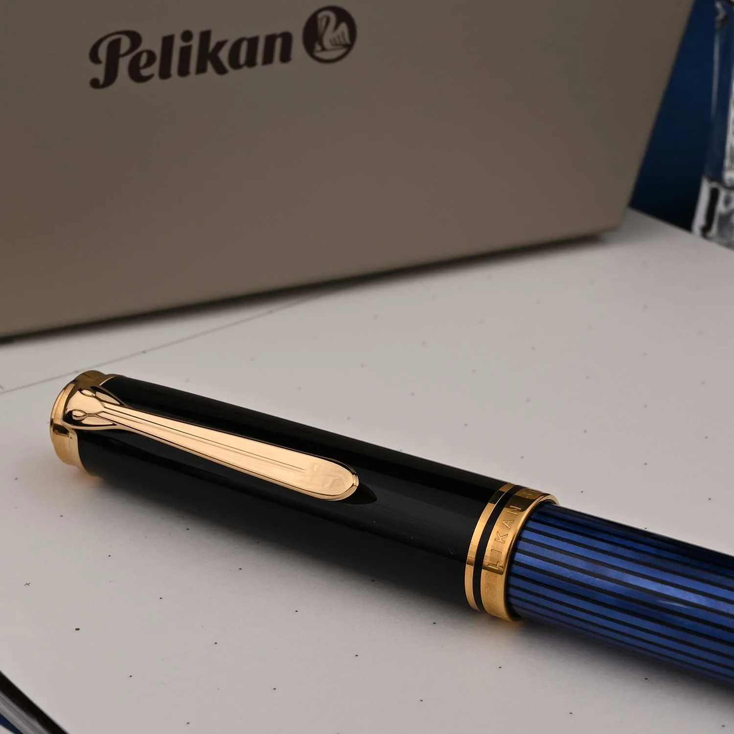 Pelikan M800 Fountain Pen - Black Blue GT