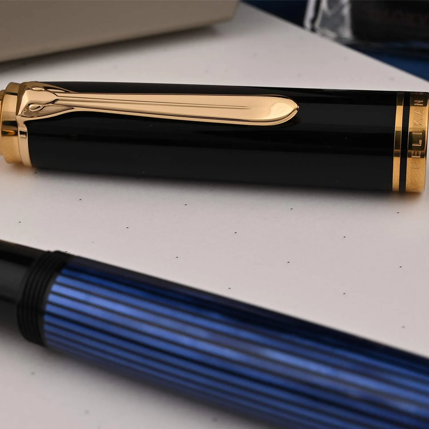 Pelikan M800 Fountain Pen - Black Blue GT