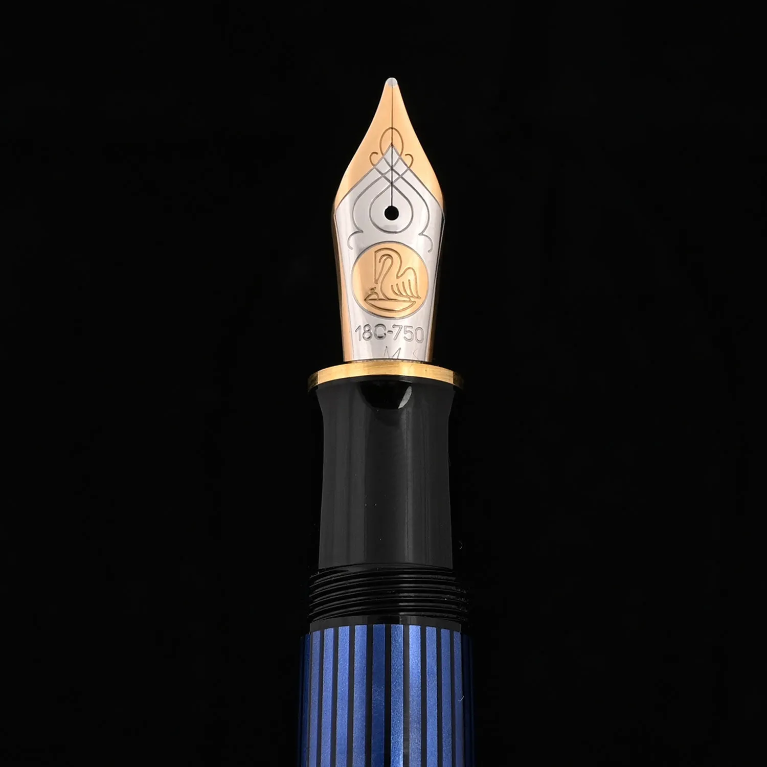 Pelikan M800 Fountain Pen - Black Blue GT
