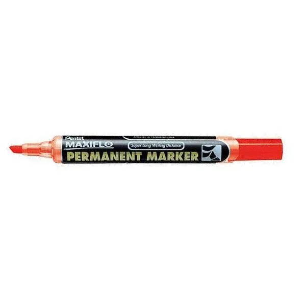 Pentel Maxiflo Permanent Marker Bullet Point Red Box of 12