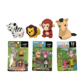 Playwrite Animal Erasers 4 Pack Assorted