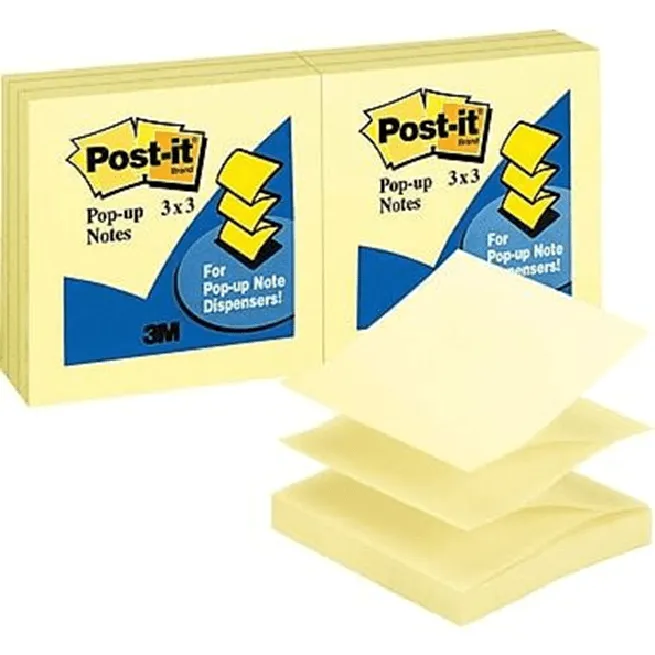 Post-It R330-YY Pop-Up Notes 76x76mm Yellow Pack 12 Pads