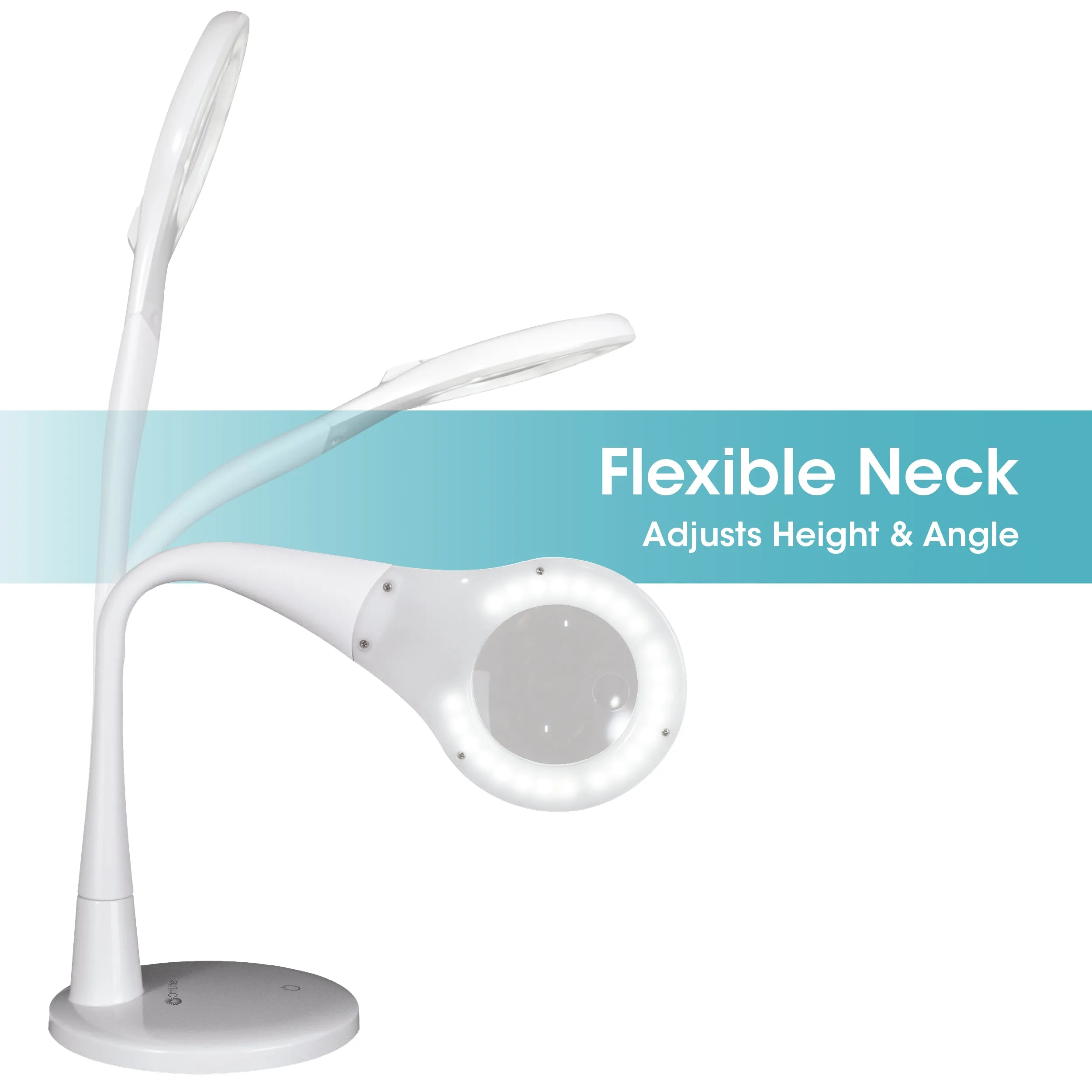 Prevention by OttLite LED Flexible Magnifier Desk Lamp