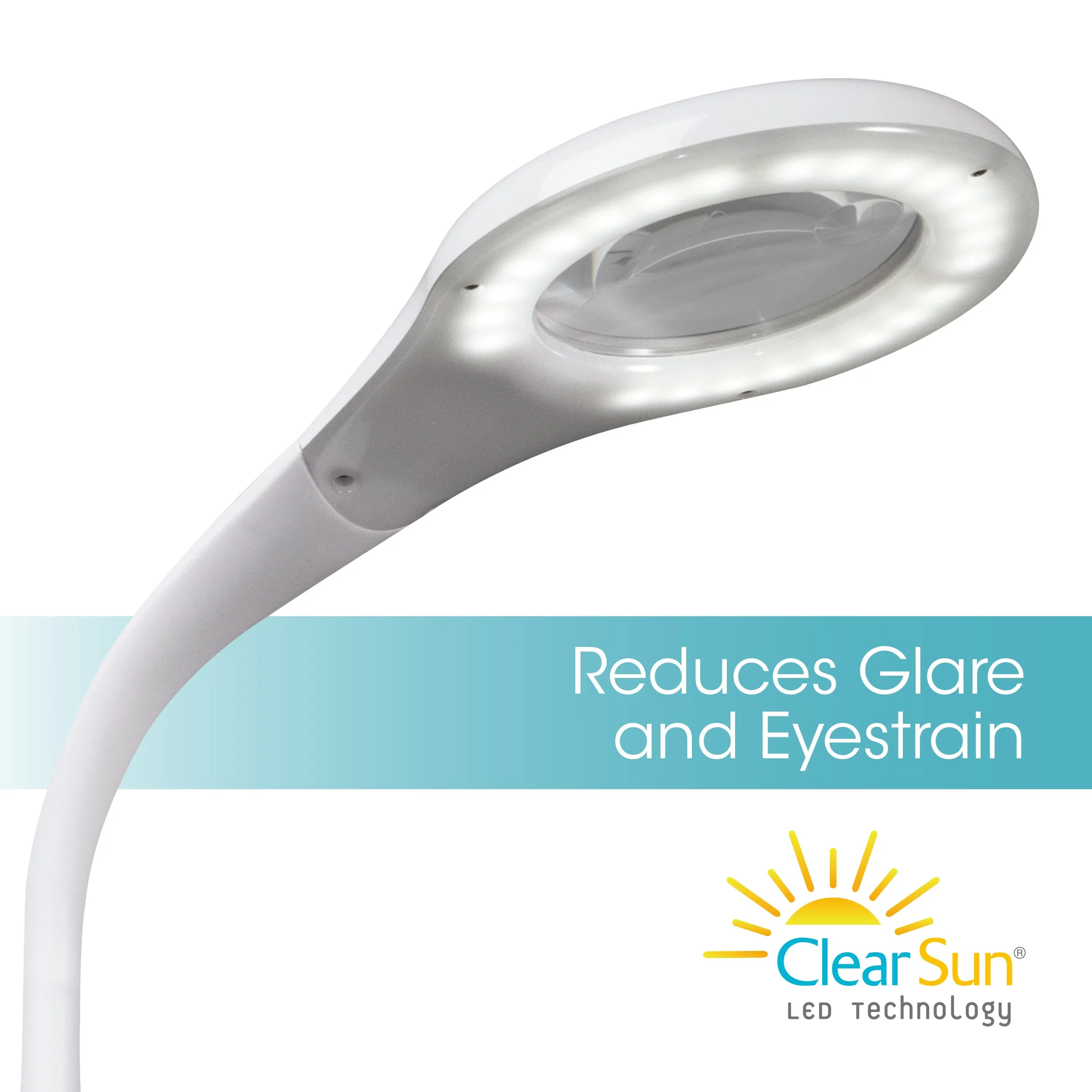 Prevention by OttLite LED Flexible Magnifier Desk Lamp