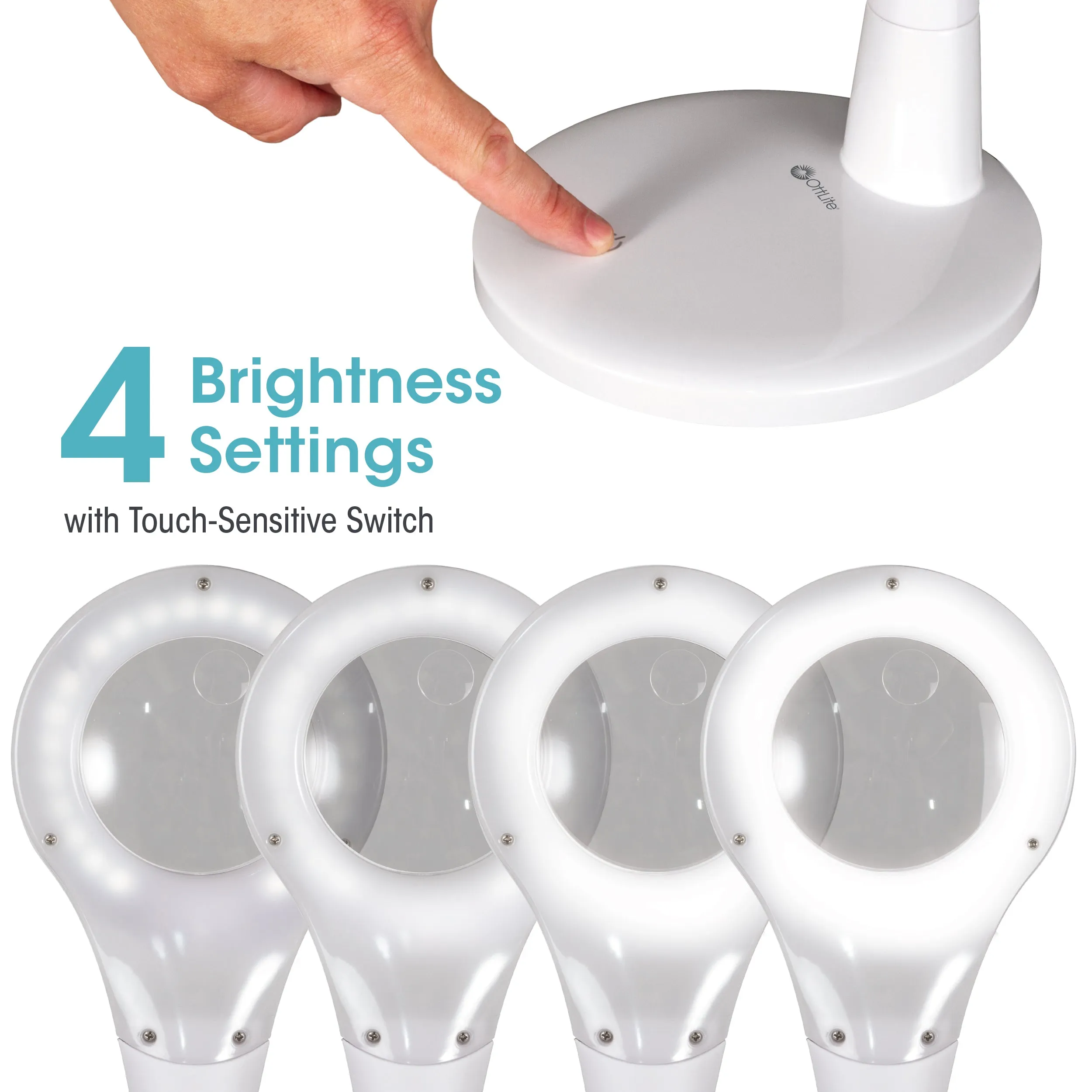 Prevention by OttLite LED Flexible Magnifier Desk Lamp
