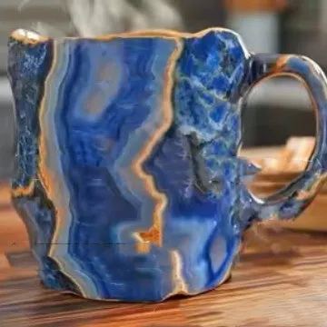 Resin Mineral Crystal Coffee Mugs With Handles Elegant Mineral Crystal Cup
