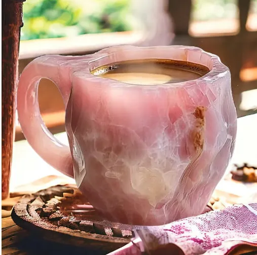 Resin Mineral Crystal Coffee Mugs With Handles Elegant Mineral Crystal Cup