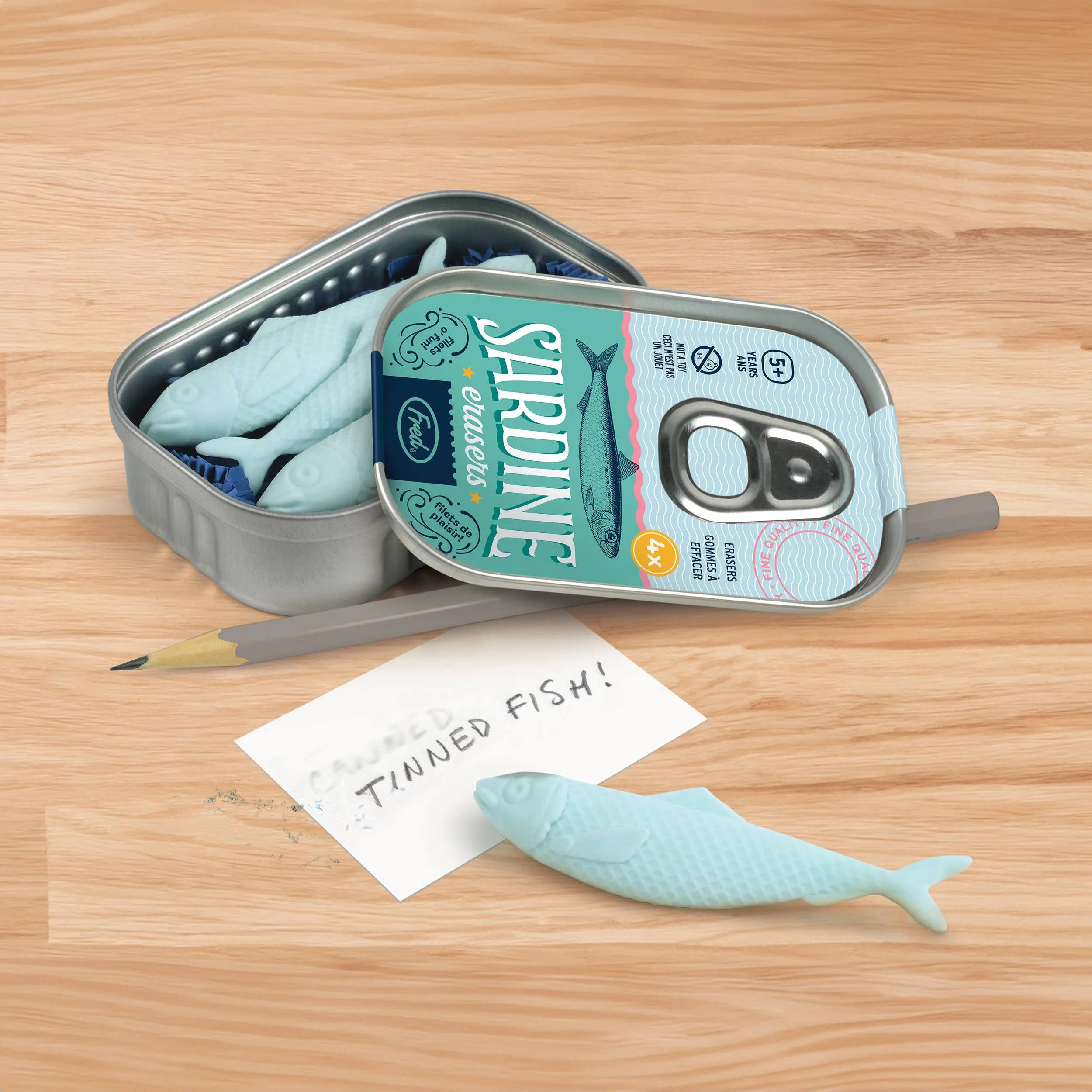 Sardine Erasers (Set of 4)